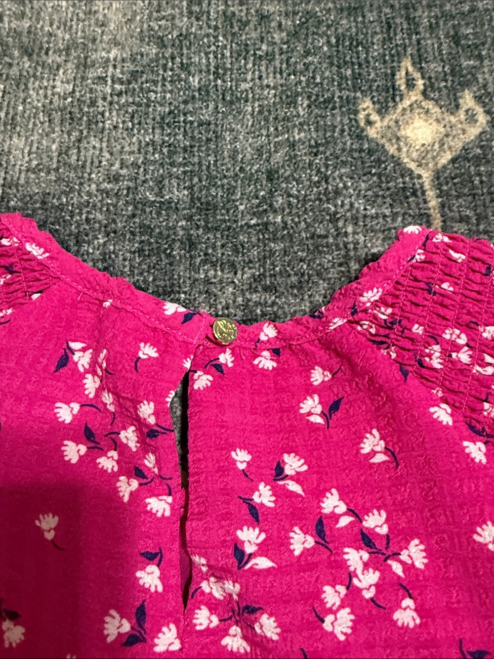 Draper James Pink Floral Top & Green Solid Short Sleeve Pack - Picture 7 of 7